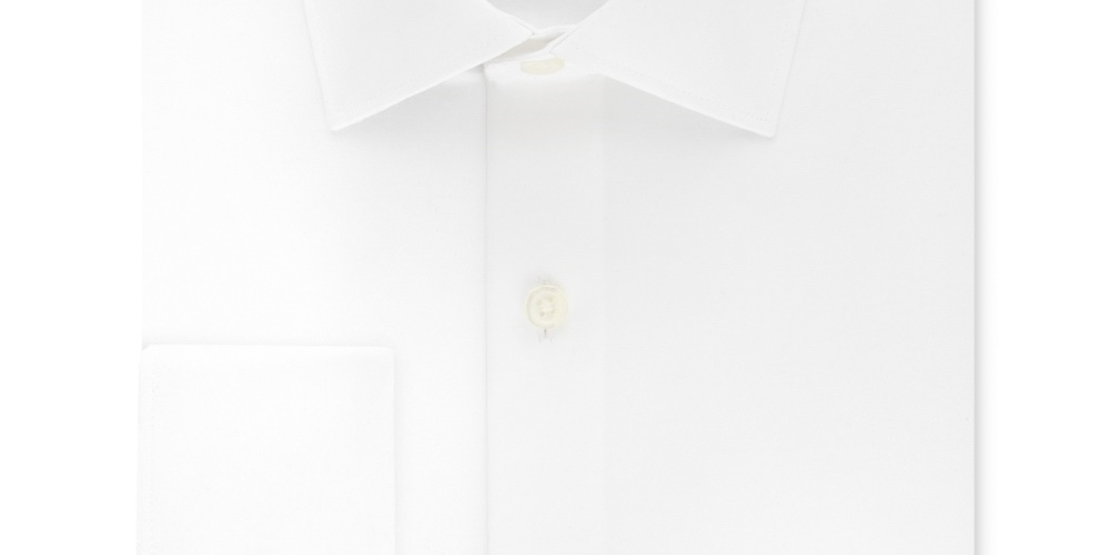 DKNY Men's Slim Fit Performance Stretch Wrinkle Resistant French Cuff Dress Shirt White Size 14.5X32-33
