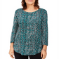 JM Collection Women's Printed T-Shirt Black Size Medium