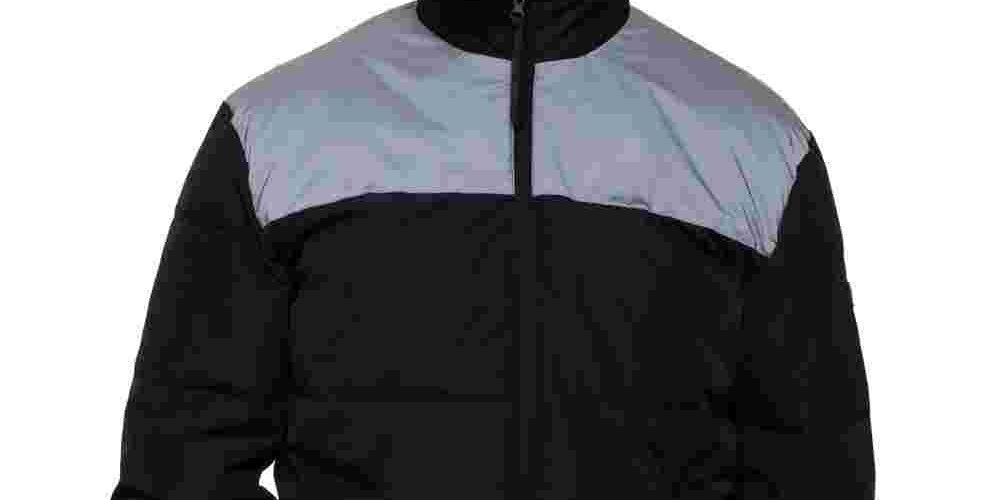 Kenneth Cole Reaction Men's Water Repellent Colorblocked Iridescent Puffer Jacket Gray Size Medium