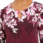 JM Collection Women's Floral Print Embellished Top  Purple Size X-Small