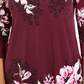 JM Collection Women's Floral Print Embellished Top  Purple Size X-Small