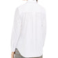 Charter Club Women's Solid Cuffed Collared Button up Wear to Work Top White Size Petite Small