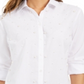 Charter Club Women's Solid Cuffed Collared Button up Wear to Work Top White Size Petite Small