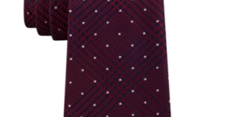 Michael Kors Men's Dotted Glen Check Silk Tie Red Size Regular