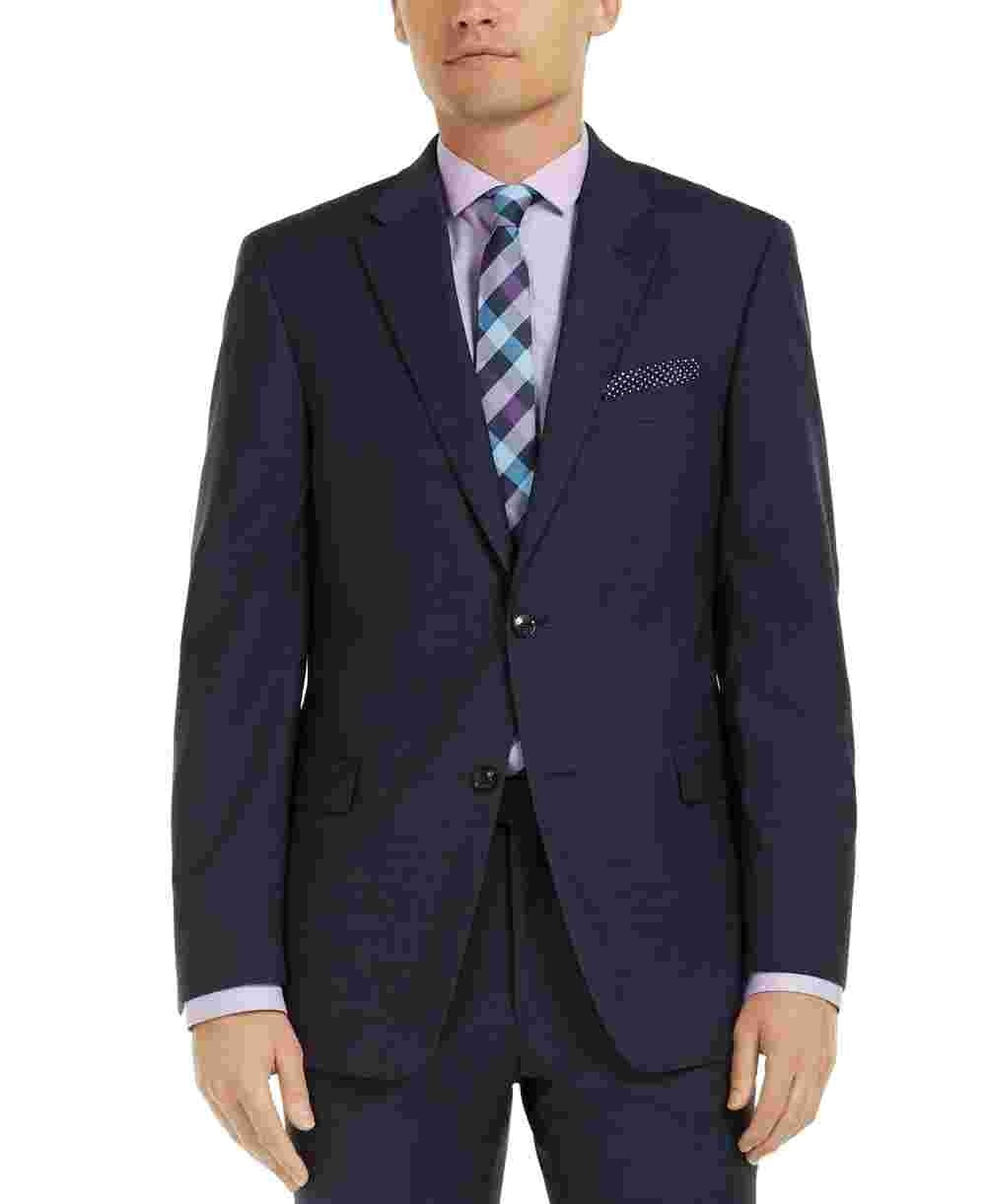 Tommy Hilfiger Men's Check Button Down Jacket Blue Size 38