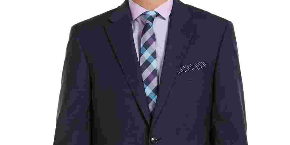 Tommy Hilfiger Men's Check Button Down Jacket Blue Size 38