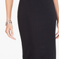 Alfani Women's Wide Waistband Curvy Scuba Pencil Skirt Black Size 4P