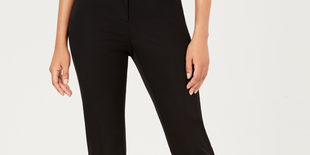 Alfani Women's Cropped Skinny Pants Black Size 14