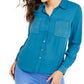 Thalia Sodi Women's Studded Shirt Blue Size X-Large