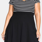 City Chic Women's Sailor Stripe Dress Black Size 20W