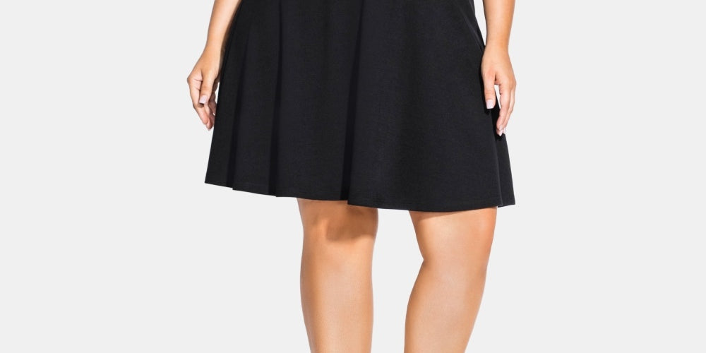 City Chic Women's Sailor Stripe Dress Black Size 20W