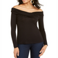 Thalia Sodi Women's Crossover Off the Shoulder Top Black Size M