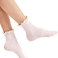 Free People Women's Ruffle Detail Casual Ankle Socks Pink One Size