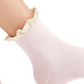 Free People Women's Ruffle Detail Casual Ankle Socks Pink One Size