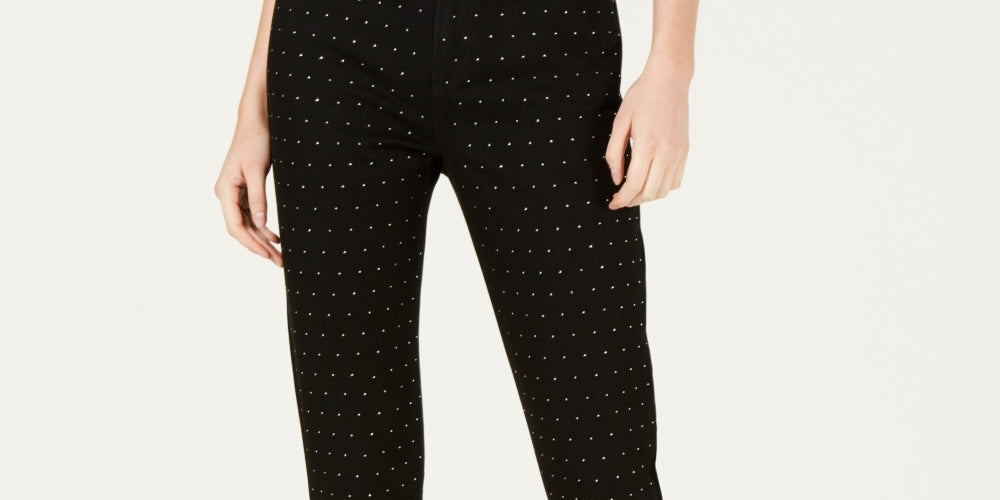 Rewash Junior's Studded Skinny Jeans Black Size 11