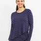 A Pea In The Pod Women's Long Sleeve Pull Over Drop Shoulder Nursing Tee Navy  Size XS