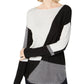 INC International Concepts Women's Colorblocked Sweater Gray Size Petite XL