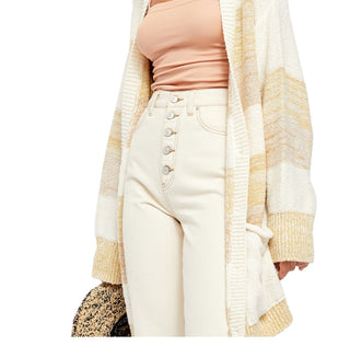 Free People Women's Southport Beach Cardigan Beige Size X-Large