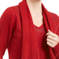 Karen Scott Women's Embellished Scarf Sweater  Medium Red Size XX-Large