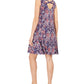 Style & Co Women's Sleeveless Printed Strappy Back Dress Blue- Size Medium