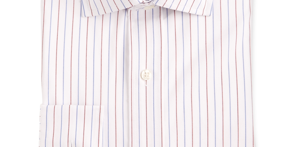 Club Room Men's Striped Performance Shi Dress Shirt White Size 17