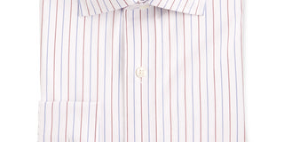Club Room Men's Striped Performance Shi Dress Shirt White Size 17