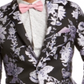INC International Concepts Men's Slim Fit Floral Jacquard Blazer Black Size XLT