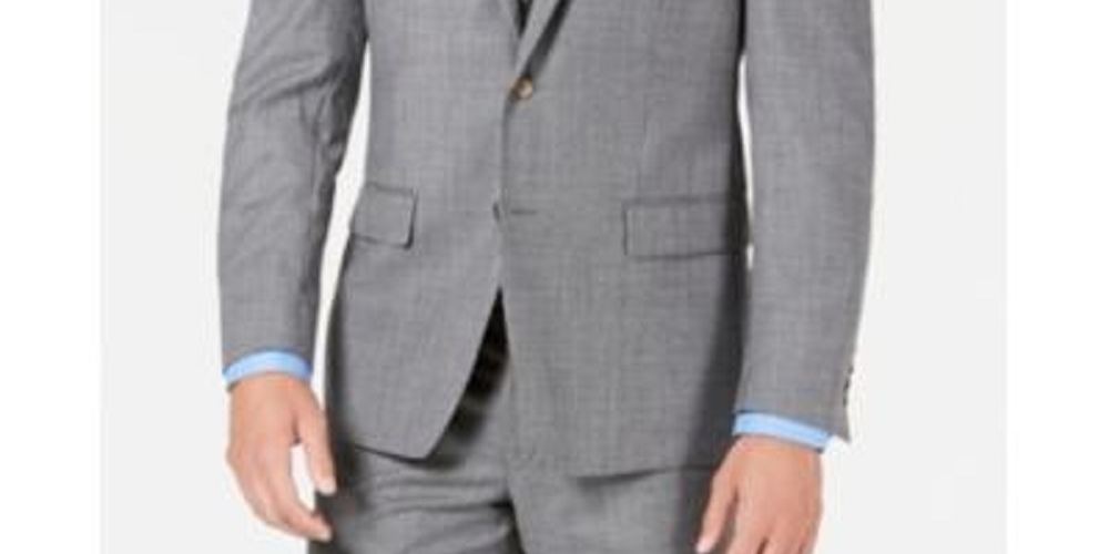 Ralph Lauren Men's Sport Coat R Mini Houndstooth Gray Size 48