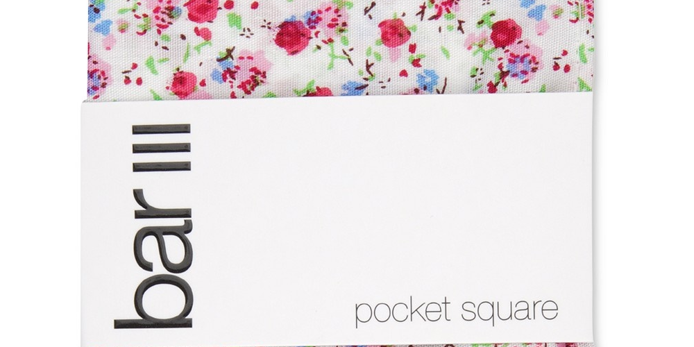 Bar III Men's Bourke Floral Pocket Square Beige Size Regular