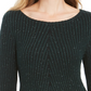 Style & Co Women's Scalloped Hem Ribbed Knit Sweater Green Size Small