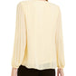 Alfani Women's Pleated-Sleeve Top Yellow Size Petite L