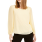 Alfani Women's Pleated Sleeve Top Yellow Size Petite XL