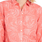 Charter Club Women's Artful Paisleys Printed Linen-Blend Shirt Red Size Large