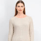 Style & Co Women's Scalloped Hem Ribbed Knit Sweater Beige Size XX-Large