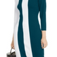 INC International Concepts Women's Colorblocked Sweater Dress Teal/Black Size Petite S/M