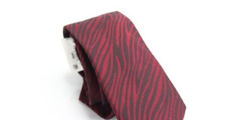 INC  International Concepts Men's Red Patterned Slim Neck Tie Red Size Regular