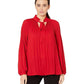 Ralph Lauren Women's Georgette Tie-Neck Top Clothing Red Size Medium
