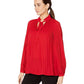 Ralph Lauren Women's Georgette Tie-Neck Top Clothing Red Size Medium
