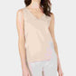 Anne Klein Women's Double V-Neck Sleeveless Top Beige Size X-Large
