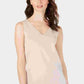 Anne Klein Women's Double V-Neck Sleeveless Top Beige Size X-Large