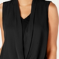 Alfani Women's Sleeveless Draped Front Top Black Size Petite Small