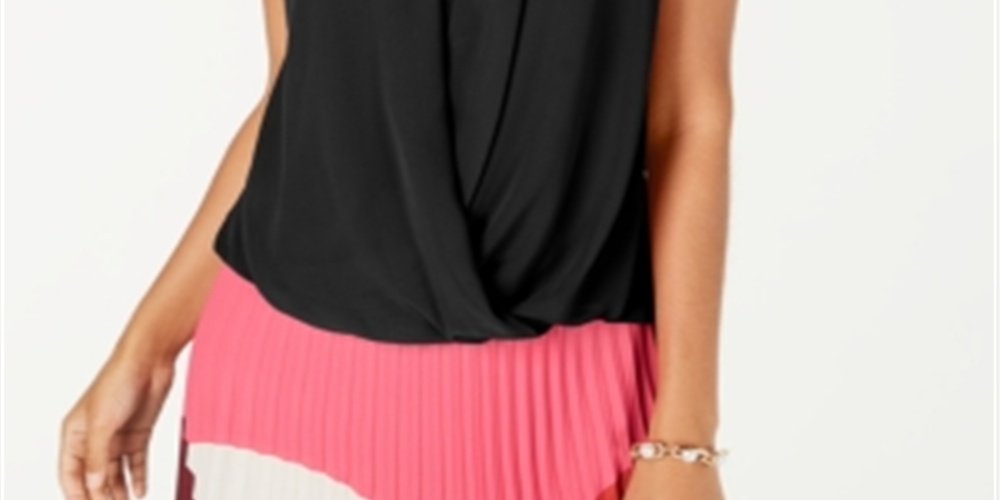 Alfani Women's Sleeveless Draped Front Top Black Size Petite Small