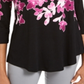 JM Collection Women's Printed Scoop Neck Top Purple Size Small