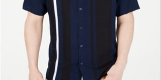 Alfani Men's Collared Classic Fit Dress Shirt Blue Size Small