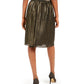 INC International Concepts Women's Textured Shimmering Patterned Knee Length a Line Evening Skirt Yellow Size XX-Large