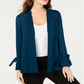 Alfani Women's Tie Sleeve Cardigan Teal Size Petite XL