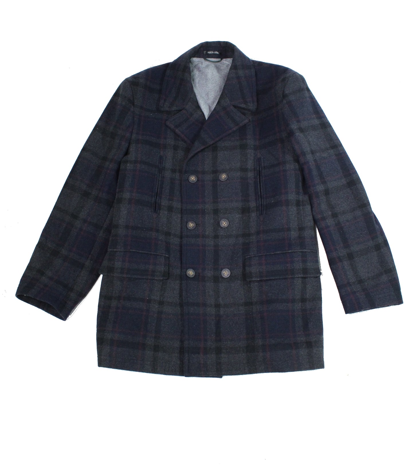Lauren Ralph Lauren  Men's Coat Plaid Double Breasted Blue Size 52