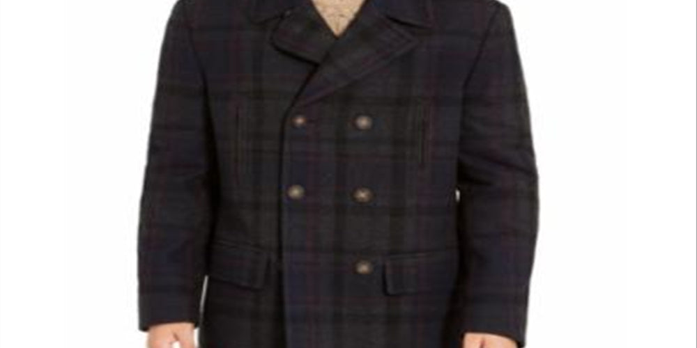 Lauren Ralph Lauren  Men's Coat Plaid Double Breasted Blue Size 52