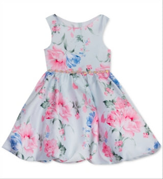 Rare Editions Little Girl's Printed Mikado Bubble Dress Green Size 5