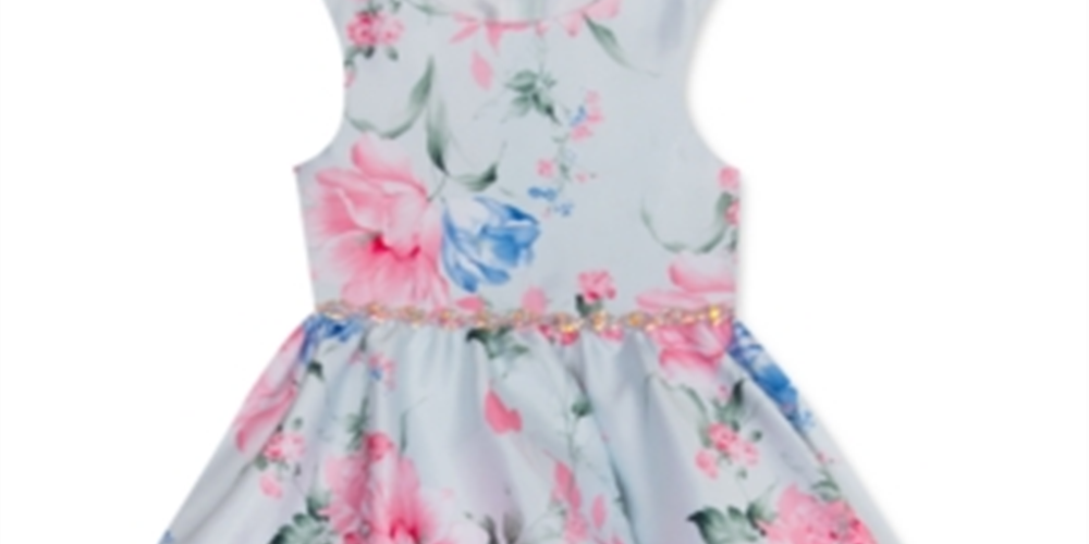 Rare Editions Little Girl's Printed Mikado Bubble Dress Green Size 5